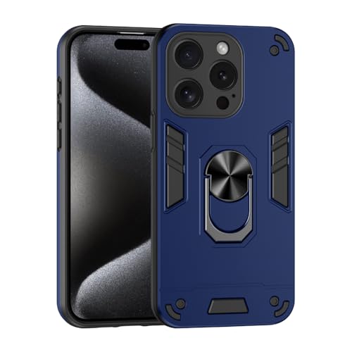 Image of amazon basics Basic Case for Apple iPhone 15 Pro (Polycarbonate, Thermoplastic Polyurethane Blue)