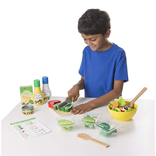 Melissa & Doug Slice and Toss Salad 52-Piece Toy Food Set & Montessori-Inspired Play Kitchen Accessories, Preschool Learning Toys for Girls & Boys 3+ - image 8