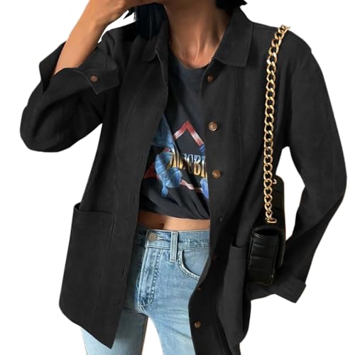 Tankaneo Womens Faux Suede Jackets