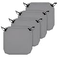 Easy-Going Waterproof Patio Seat Cushion Covers 24x24x4 inch 4 Pack Replacement Non-Slip Outdoor Cushion Slipcover with Zipper and Adjustable Straps for Outdoor Furniture, Covers Only, Gray