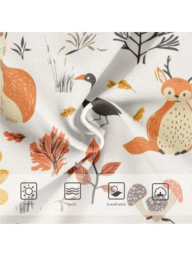 ZZKKO Orange Autumn Forest Animals Girls Underwear Toddler Panties for Girls Comfort Brief Size 2-8T3