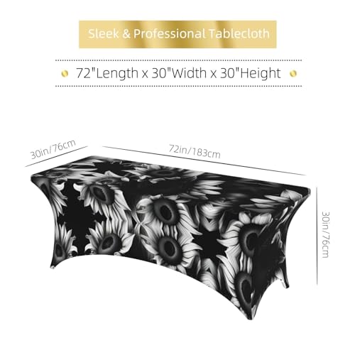 Housse de table extensible 1,8m EdWal en élasthanne à motif tournesols