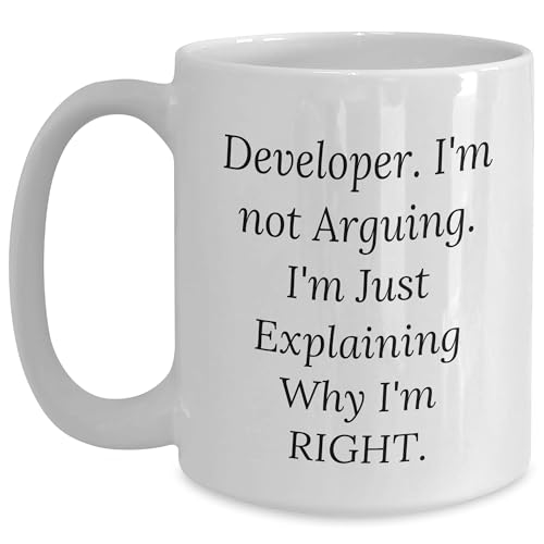 Developer Gifts: Funny Christmas Unique Mugs for Computer Programmer Friends and Coworkers, Inspirational Tech Enthusiast Coffee Mug for Developer Appreciation