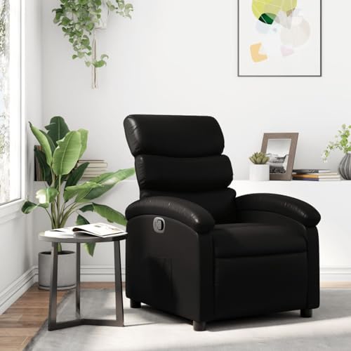 ARKEM Sillón reclinable de Cuero sintético Negro Sillon Masaje Relax Sillones Relax Levantapersonas   371713