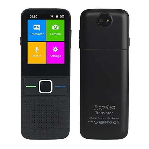Language Translator Portable Instant Translator Device Support WiFi/Hotspot/Offline Two- Way Real Time Online 137 Languages with 2.4Inch Touch Screen Recording Smart Translator Black