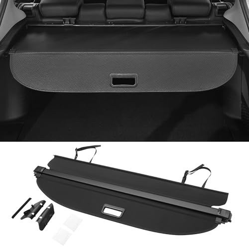 Motoforti Car Trunk Retractable Cargo Cover for Honda HRV 2015-2022 Rear Trunk Parcel Shelf Luggage Security Shield Shade, Canvas, with Accessories, Gloss Black