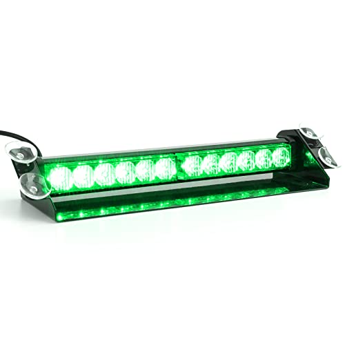 ROUTEKING LED Notfall-Warnleuchte 14 Zoll 12 LED 9 Blinkmodi 4 Saugnäpfe Hohe Intensität Blinkende Windschutzscheibe Lampe Mini Visier Stroboskopstange für Auto LKW