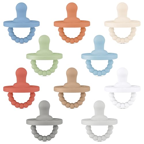Image of Ryan & Rose Cutie PAT Pacifier Teether 10 Pack Assorted Colors (Canyon (Boy), Flat)