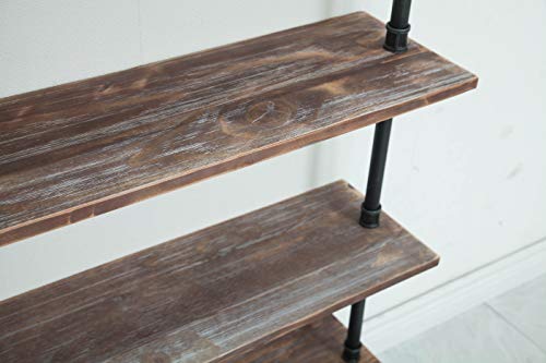 Wgx Design For You Industrial Pipe Shelves Rustic Wood Ladder Bookshelf Wall Mounted Shelf For Living Room Decor And Storage (32In, 6 Layers) #TOP4