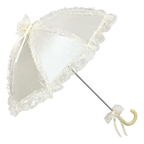 Preisvergleich Produktbild MySchirm Designer Brautschirm Hochzeitsschirm in champagnerfarbenem Satin - romantischer Decoschirm