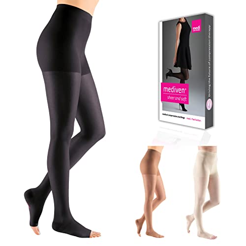 Image of mediven Sheer & Soft for Women, 20-30 mmHg - Open Toe, Pantyhose Compression Stockings, Sheer Leg Support