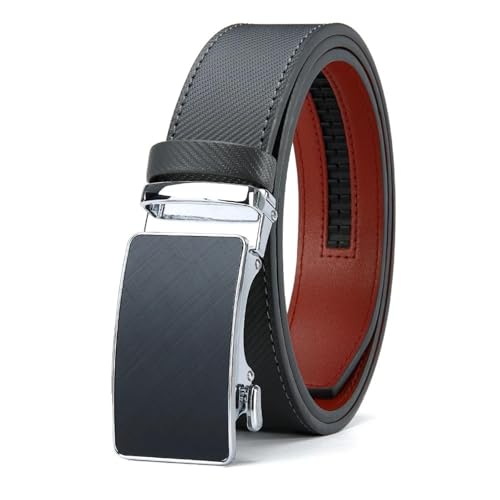 Luxury Men's Genuine Leather Belt - Metal Automatic Alloy Buckle & Fashion Ratchet Design