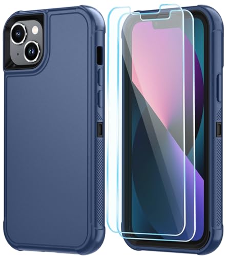 Image of SunStory Compatible with iPhone 12 Mini / 13 Mini Case with HD Screen Protector, 3-Layer Heavy Duty Full-Body Cover,3 in 1 Hybrid Protective Case for iPhone 12 Mini / 13 Mini 5.4 inch,Blue