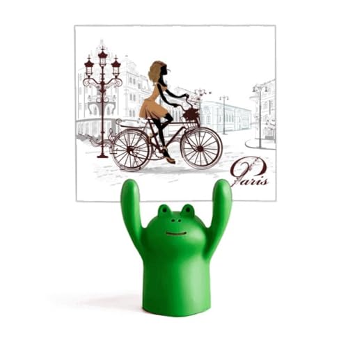 Support mémo vélo avec grenouille déco et pince note originale pour bureau