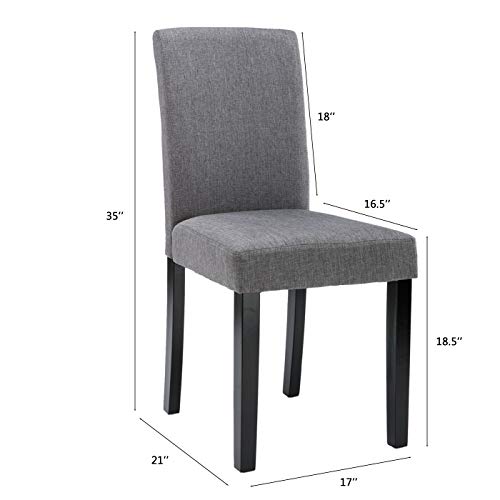 Set of 6 Chairs for Dining Room Mid Century Modern Fabric Upholstered Living Chairs - Thumbnail 2
