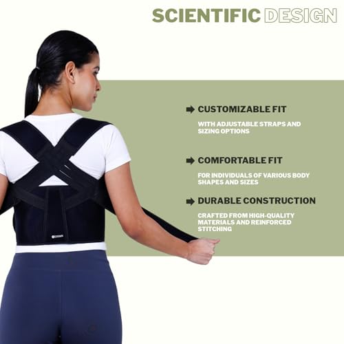 Image of ZEDAN Neoprene Posture Corrector Belt for Men & Women | Adjustable Shoulder & Back Support Brace | Comfortable Clavicle Strap | Universal Back Straight Support | Lightweight Posture for Work & Home