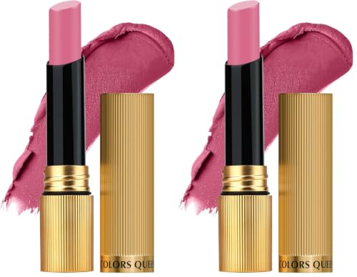 Image of Colors Queen Hold Up Full Day Non-Transfer Matte Lipstick | Long Lasting and Weightless Formula | Intense Color Pay Off | Waterproof Lipstick for Women (108 - On Mode, 4g) (Pack of 2)