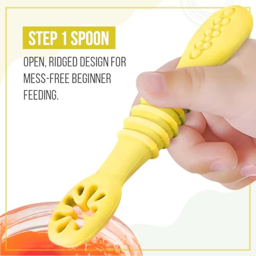 Image of TONY STARK Baby Weaning Spoon Set of 2, Spoons Feeding, Silicone Spoon for Baby 6 to 12 Months, Gum Friendly, BPA Free, Soft & Durable Self-Feeding Spoons