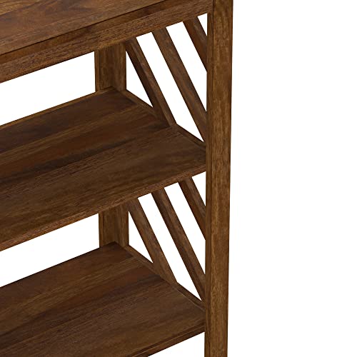 Image of Amazon Brand - Solimo Avioth Solid Sheesham Wood Shoe Rack | Wooden Footwear Organizer with 2 Shelves | Shoe Stand for Home Office (Natural Finish)