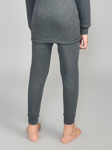 ONN Solid Black Melange Premium Thermal Lowers/Bottoms for Kids Boys (5-6Y) - Image 4 thumbnail