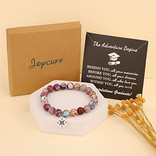 Image of Joycuff Graduation Gifts for Her Him Class of 2026 Graduation Bracelets Inspirational Graduation Compass Bracelet for Women College Graduation Gift for Him Her