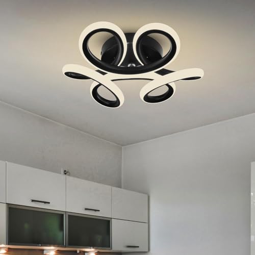 Image of Illiana 22W Modern LED Ceiling Light, Round Wave Design, 3 Color Modes (Warm, Cool & Natural White), Decorative Light for Living Room, Bedroom, Office & Dining Area