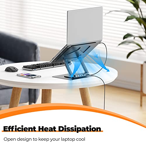 Tobenone Usb C Laptop Docking Station Stand For Macbook Pro/Air/Dell/Hp/Surface/Lenovo, Detachable Usb C Hub, 4K Hdmi, 2 Usb 3.0, Rj45, Pd 3.0, Universal Laptop Dock With 360 Rotating Base #TOP7