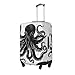 QSMBNET Travel Luggage Cover Classic Black Octopus Spandex Suitcase Protector Washable Baggage Covers Fashion Elastic Scratch-Resistant Luggage Cover Protector Fits 18-32 Inch Luggage