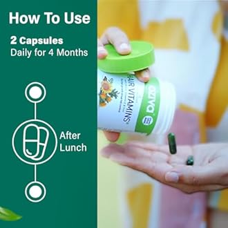 - OZiva Hair Vitamins Capsules for Hair Growth |100% Natural with Biotin, Iron, DHT Blocker & Vitamin E I Clinically Proven Hair Growth Supplements for Women & Men (3 Months, Results Pack), 250 grams