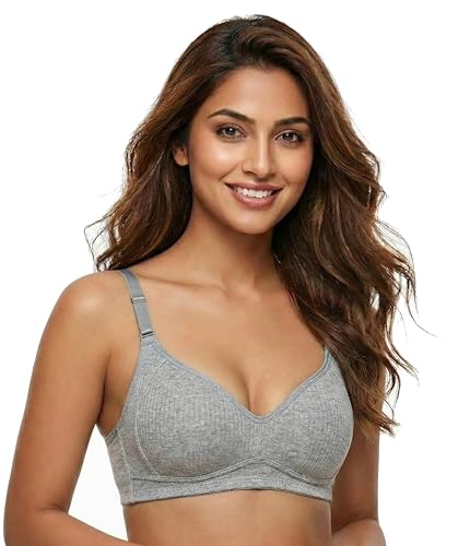 Image of DClub Women's Light Padded Cotton Bra | Wire-Free, Medium Coverage, Sewn-in Bump for Natural Lift. (Pack of 3)