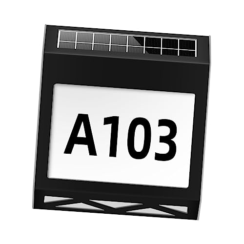 HOMSFOU 1 Juego Lámpara Solar de Exterior con Número de Casa Señal de Resistente al Agua Instalación y Uso Luz Blanca para y Puertas