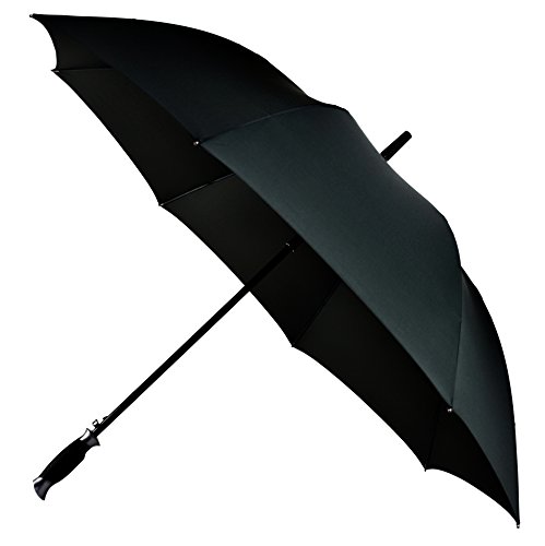 LifeTek New Yorker Large Golf Umbrella 54 Inch Automatic Open Full Size Extra Big Stick Umbrellas Windproof Strong Folding Oversize Teflon All Weather Rain Umbrella Sturdy Sports Men Women Black