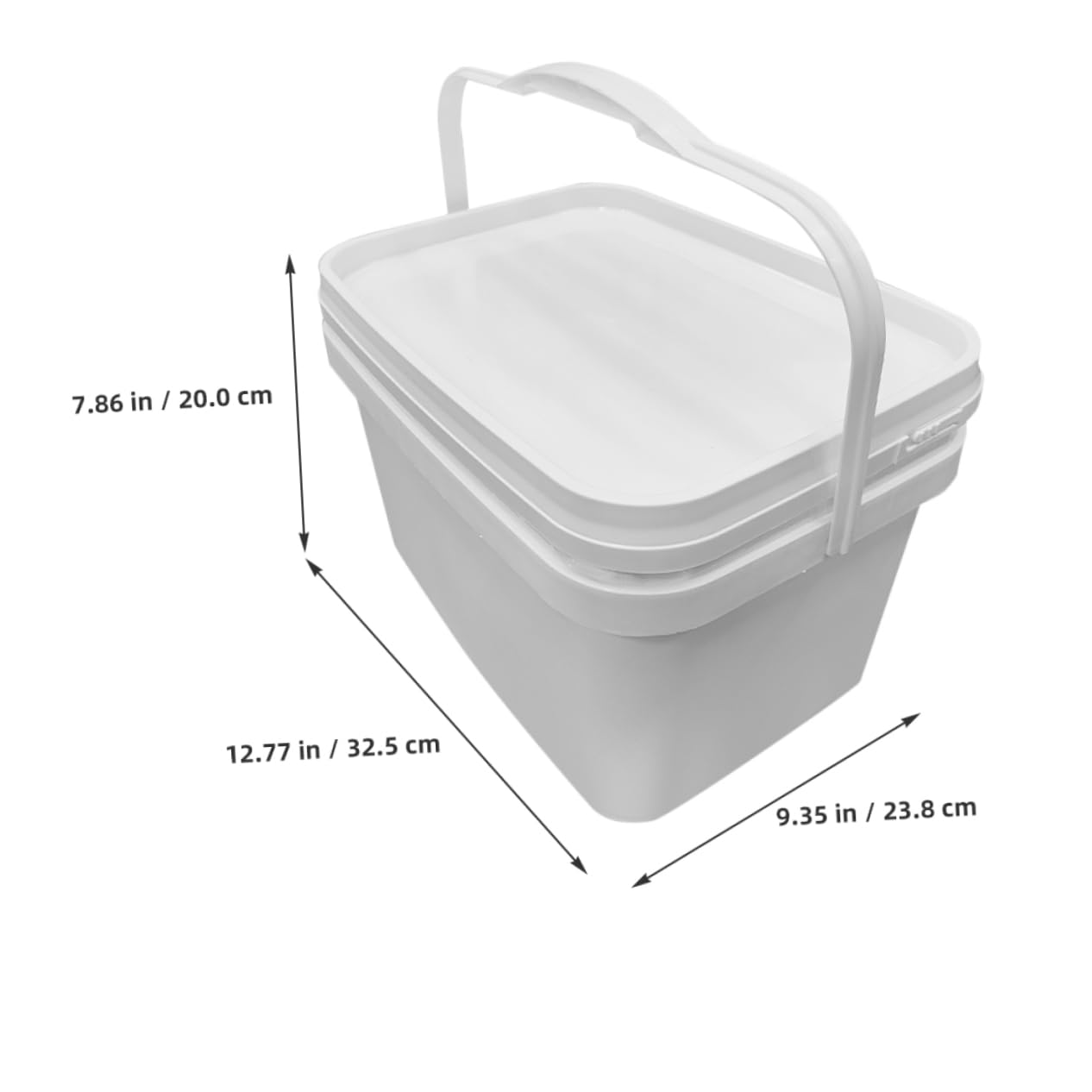 Secchio per Verniciare Bianco da 10l in Pp con Manico e Coperchio, Leggero e Multifunzionale per Uso Esterno