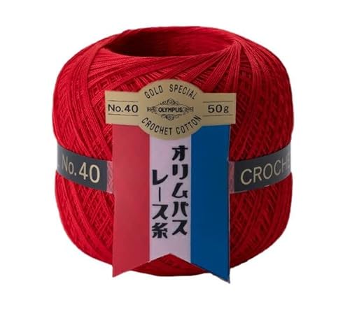 オリムパス製絲 金票 レース糸 #40 Col.700 レッド系 50g 約445m