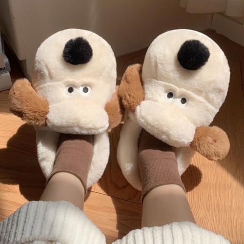 Cute Dog Slippers for Women and Men, Animal Fluffy Slippers, Womens Mens Fuzzy Slippers, Plush Warm Cozy House Slippers4