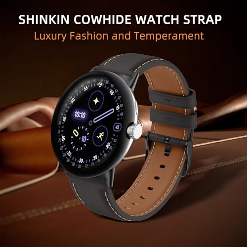 Correa de cuero para Google Pixel Watch 41mm negra miniatura 2