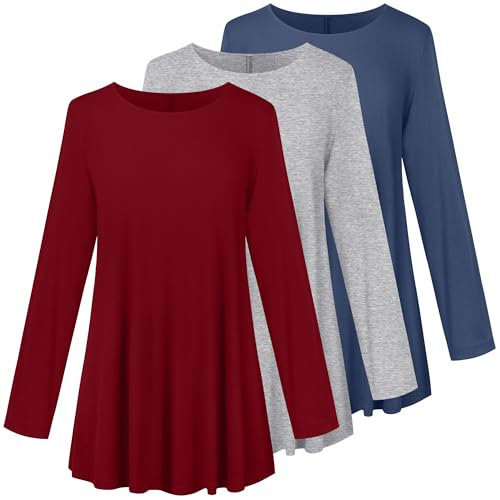 Pack Women's Plus Size Tunic Top Casual Long Sleeve Shirts - Main Image