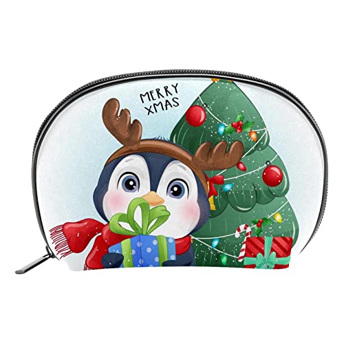 Pingüino Lindo del árbol de Navidad Bolsa portátil Bolsa de Aseo Bolsa de Maquillaje Bolsa de cosméticos Cover