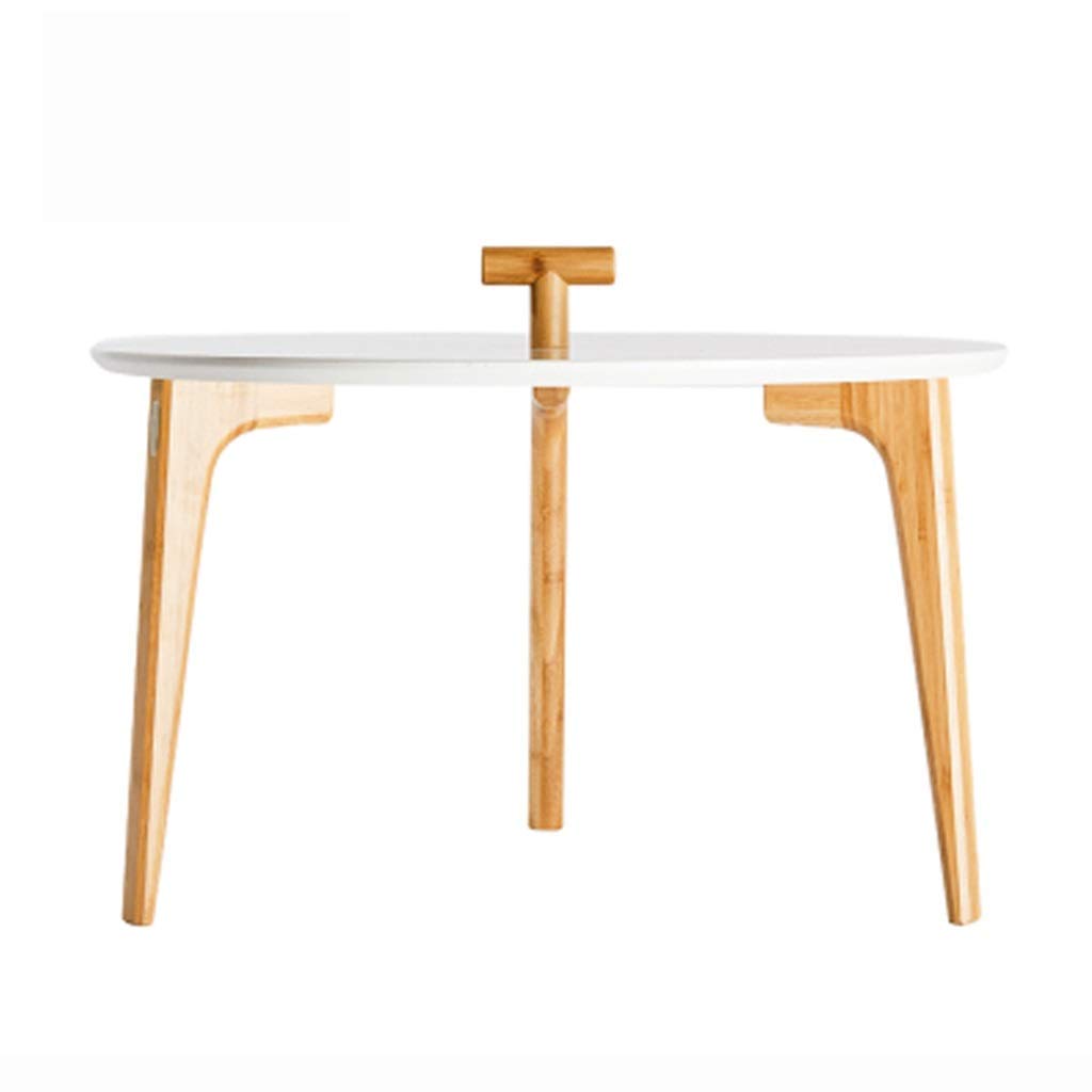 Table ronde bambou créatif blanc, finitions soignées pour chambre et salon