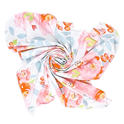 Airxing Newborn Baby Blanket Turban Baby Receive Blanket Flower Swaddling Blanket Printed Baby Swaddle Receive Blanket（Rose Red） #TOP1