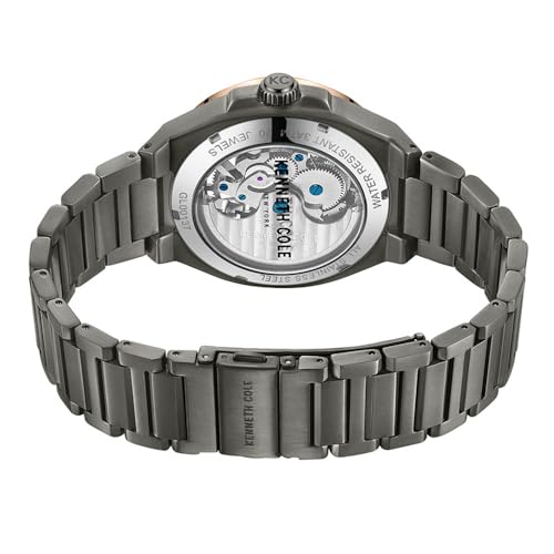 Image of Kenneth Cole Automatic Grey Dial Grey Stainless Steel Strap Watch for Men - KCWGY0064401MN