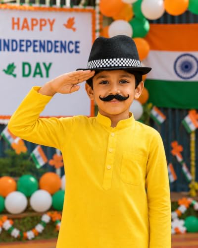 Image of Raj Costume Freedom Fighter Costume for Kids | Independence Day Fancy Dress | Patriotic School Function Dress | Boys & Girls