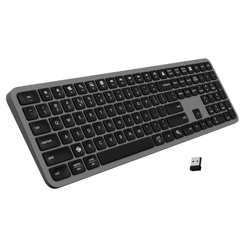 ZEBRONICS K5002MW Slim Wireless Keyboard with in-Built Battery, Copilot AI Key, Windows | Mac | iOS | Android, Scissor Switch, 3 Bluetooth + 2.4Ghz, 109 Keys, 13 Multimedia Keys, Type C Charging view 1