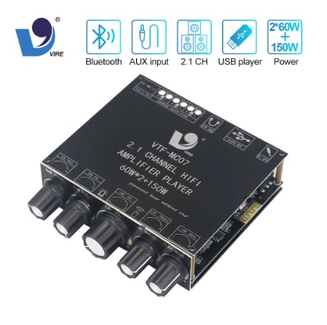 Image of VTF-MC07 Amp Board 60 * 2W+160W Power AMP Module TPA3116*2 Stereo BT5.3 Home Theater Music Audio, BT /USB /AUX /Eq Remote USB HiRes files support FLAC WMA WAV APE M4A ALAC AMR DTS Apple Music support
