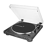 Audio-Technica AT-LP60XBT-BK Fully Automatic Bluetooth Belt-Drive Stereo Turntable, Black, Hi-Fi, 2 Speed, Dust Cover, Anti-Resonance, Die-cast Aluminum Platter
