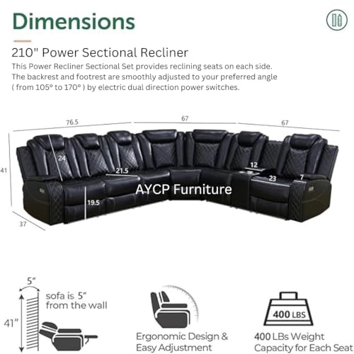 Power Recliner Sectional + Chair