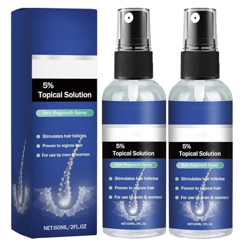 Espuma para el Crecimiento Capilar 5% - 60 ml, Nutre y Cuida el Cuero Cabelludo, Sérum de Biotina, Volumen Capilar, Fórmula Avanzada, Cabello Más Sano, Para Hombres y Mujeres (2PCS)