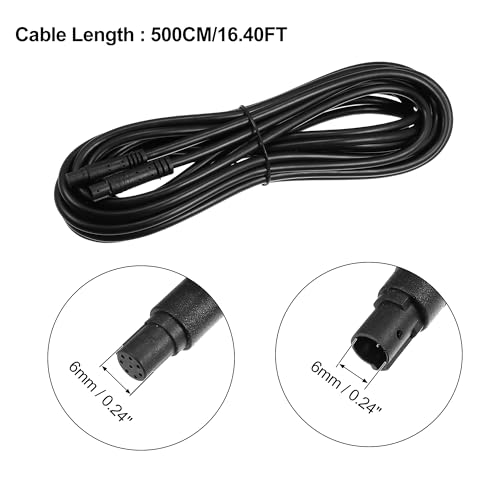 Image of X AUTOHAUX Car Rearview Camera 8 Pin 16.40ft 500cm Backup Camera Extension Cable Dash Camera Cord Wires PVC