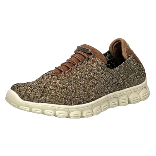 Image of Zee Alexis Women's Danielle Sneakers | Breathable Lightweight Flexible Casual Comfortable Slip-On No-Tie Elastic Laces Woven Shoes