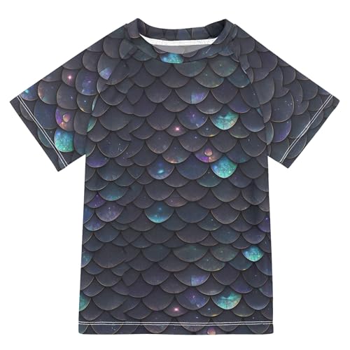 Black Dragon Scales Girls Bathing Suit Sun Protection Athletic Clothes Swimwear Beach Tops 3T